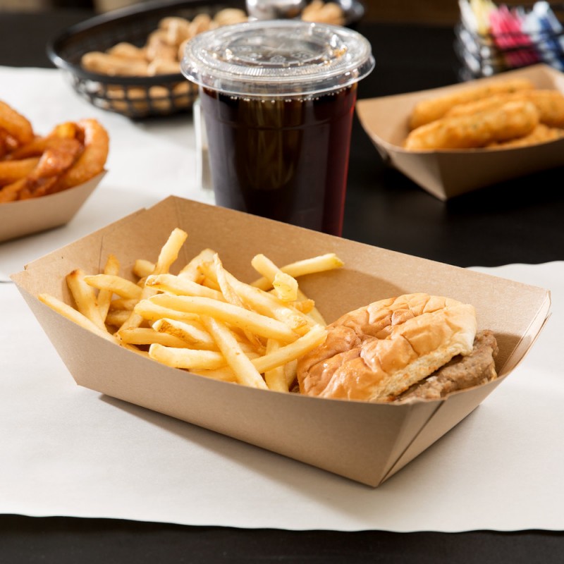 Paper food tray for fast-food kraft and eco-friendly