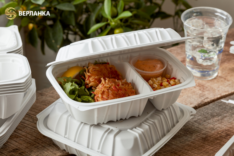 Eco-friendly hinged lid containers